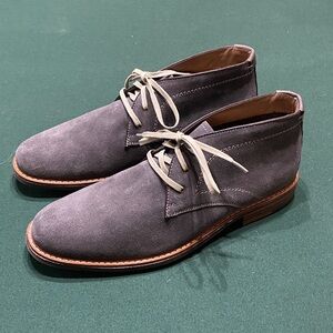 Johnston & Murphy Men's Grey Suede Chukka Boots Lace Up Sheepskin Size 9.5
